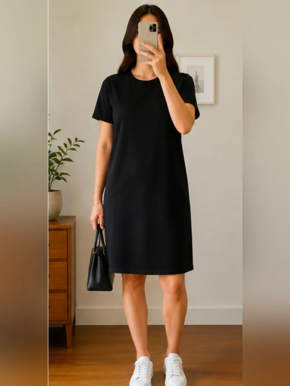 J.Crew Black Lightweight T-shirt Dress, Large